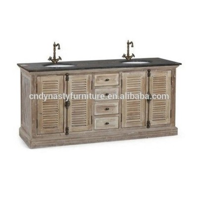 vintage rustic wood design hotel bathroom vanity